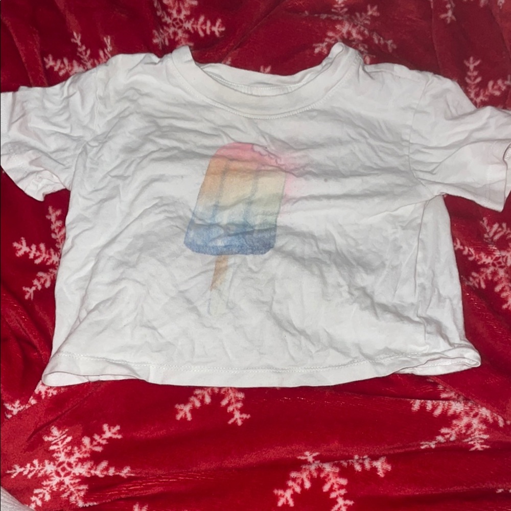 Kids White T-Shirt with Popsicle Design
